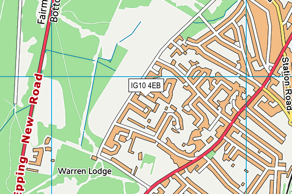 IG10 4EB map - OS VectorMap District (Ordnance Survey)