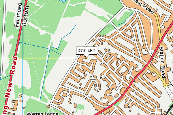 IG10 4ED map - OS VectorMap District (Ordnance Survey)