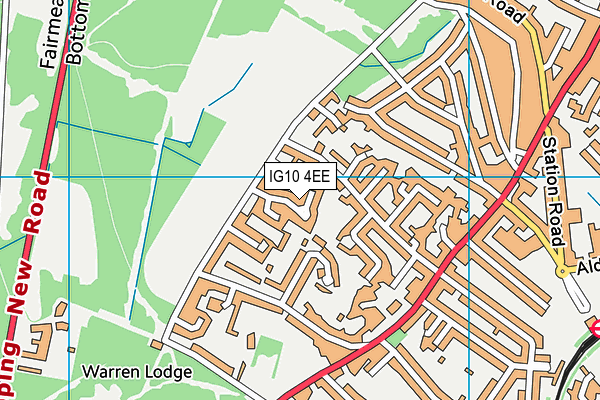 IG10 4EE map - OS VectorMap District (Ordnance Survey)