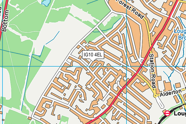 IG10 4EL map - OS VectorMap District (Ordnance Survey)