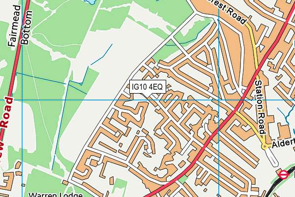 IG10 4EQ map - OS VectorMap District (Ordnance Survey)