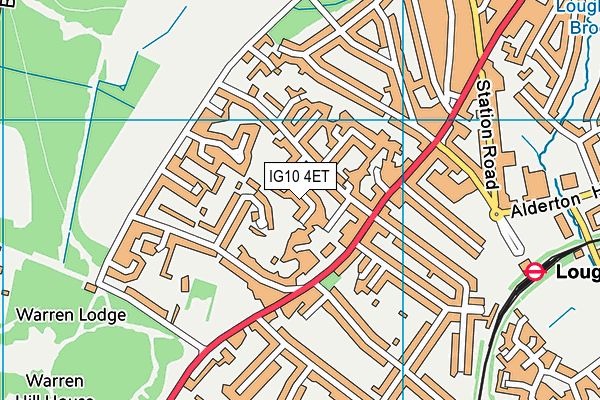 IG10 4ET map - OS VectorMap District (Ordnance Survey)