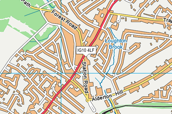 IG10 4LF map - OS VectorMap District (Ordnance Survey)