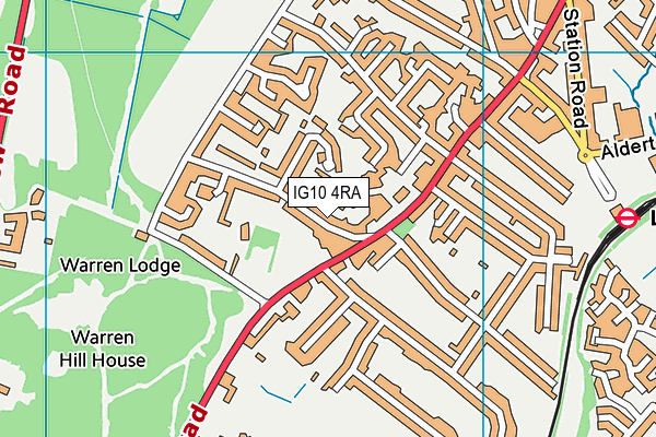 IG10 4RA map - OS VectorMap District (Ordnance Survey)