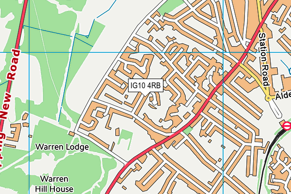 IG10 4RB map - OS VectorMap District (Ordnance Survey)