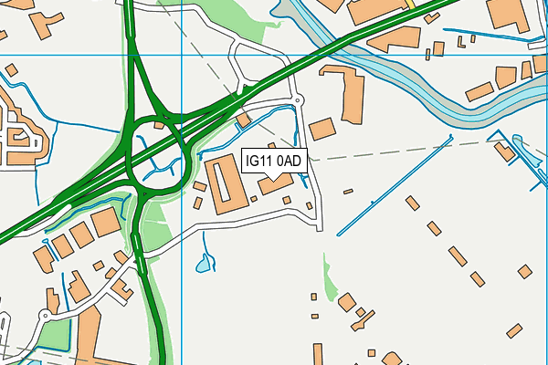Powerleague (Newham) map (IG11 0AD) - OS VectorMap District (Ordnance Survey)