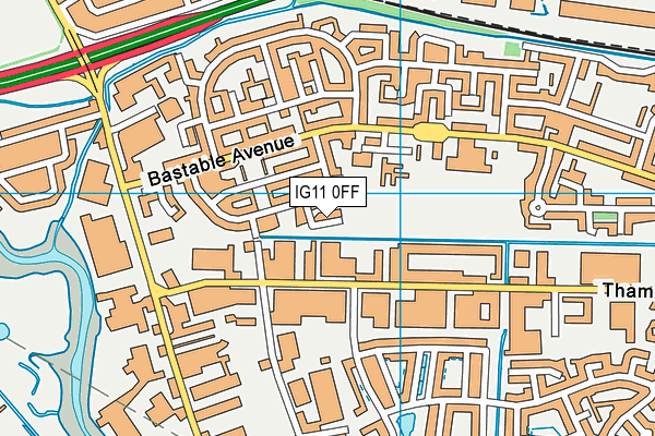 IG11 0FF map - OS VectorMap District (Ordnance Survey)
