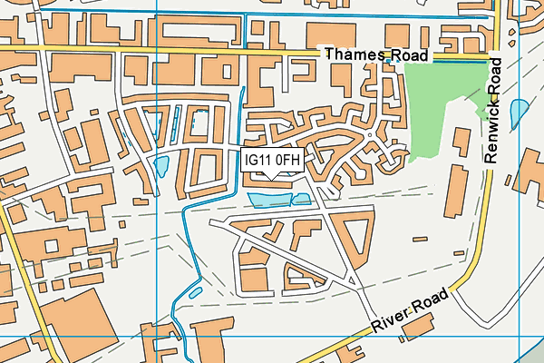 IG11 0FH map - OS VectorMap District (Ordnance Survey)