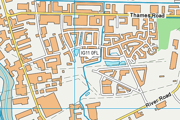 IG11 0FL map - OS VectorMap District (Ordnance Survey)