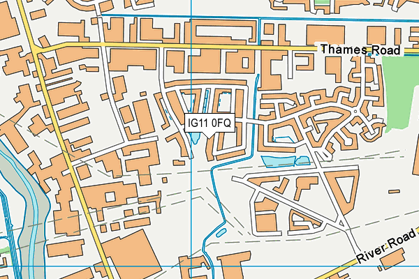 IG11 0FQ map - OS VectorMap District (Ordnance Survey)