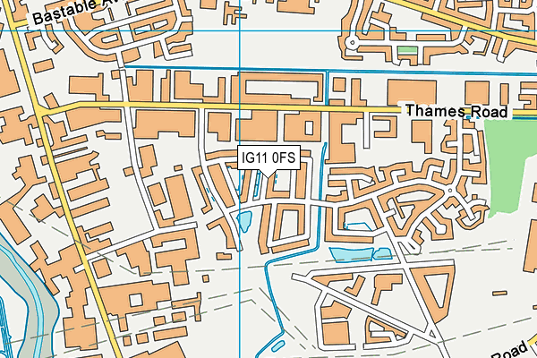 IG11 0FS map - OS VectorMap District (Ordnance Survey)