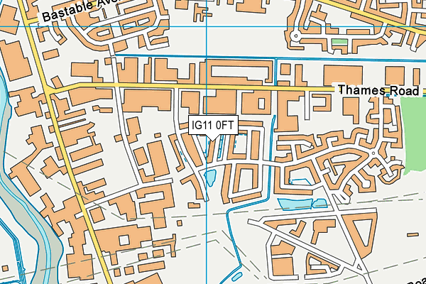 IG11 0FT map - OS VectorMap District (Ordnance Survey)