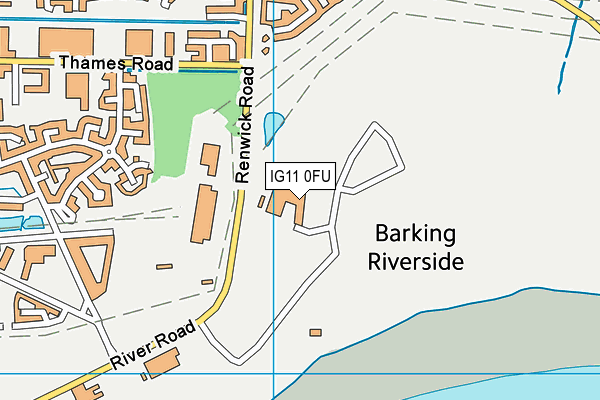Riverside School map (IG11 0FU) - OS VectorMap District (Ordnance Survey)
