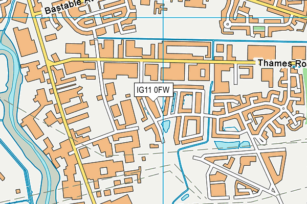 IG11 0FW map - OS VectorMap District (Ordnance Survey)