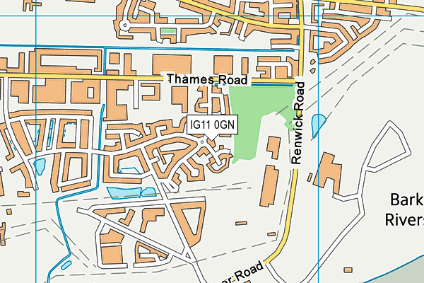 IG11 0GN map - OS VectorMap District (Ordnance Survey)