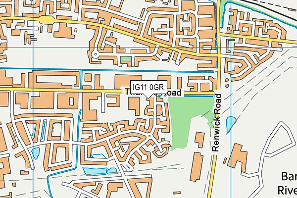 IG11 0GR map - OS VectorMap District (Ordnance Survey)