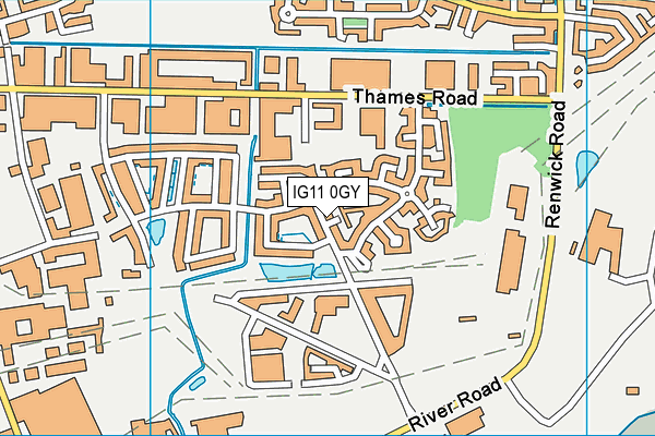 IG11 0GY map - OS VectorMap District (Ordnance Survey)