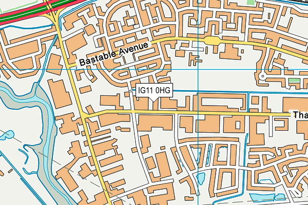 IG11 0HG map - OS VectorMap District (Ordnance Survey)