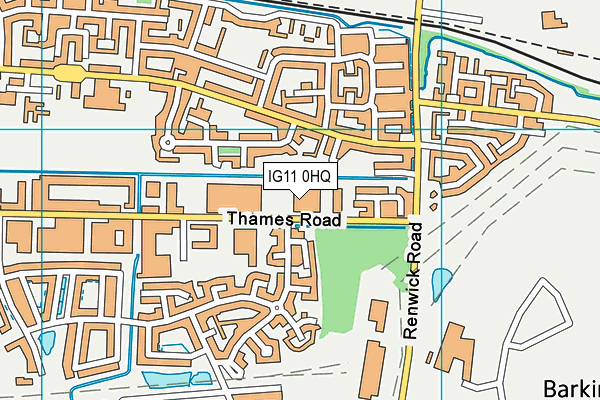 IG11 0HQ map - OS VectorMap District (Ordnance Survey)