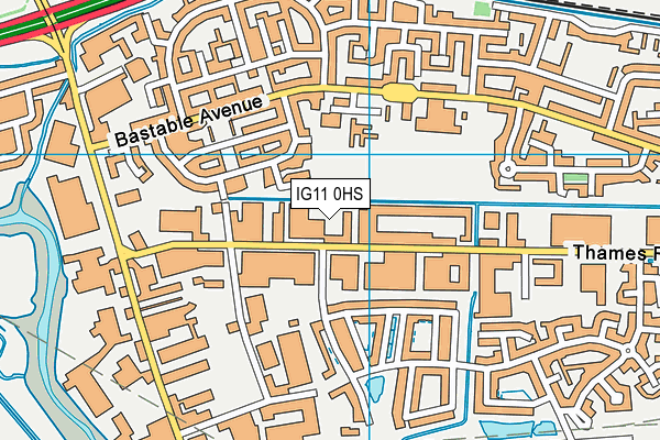 IG11 0HS map - OS VectorMap District (Ordnance Survey)