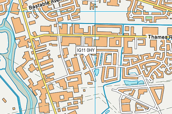 IG11 0HY map - OS VectorMap District (Ordnance Survey)