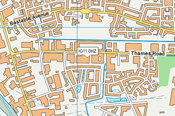 IG11 0HZ map - OS VectorMap District (Ordnance Survey)
