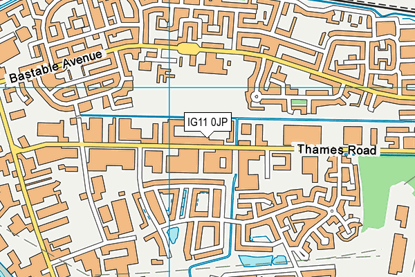 IG11 0JP map - OS VectorMap District (Ordnance Survey)