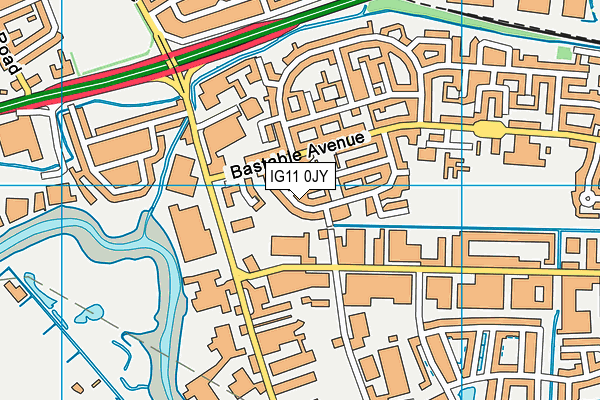 IG11 0JY map - OS VectorMap District (Ordnance Survey)