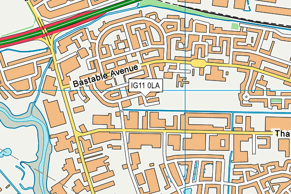 IG11 0LA map - OS VectorMap District (Ordnance Survey)