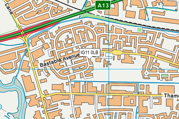 IG11 0LB map - OS VectorMap District (Ordnance Survey)