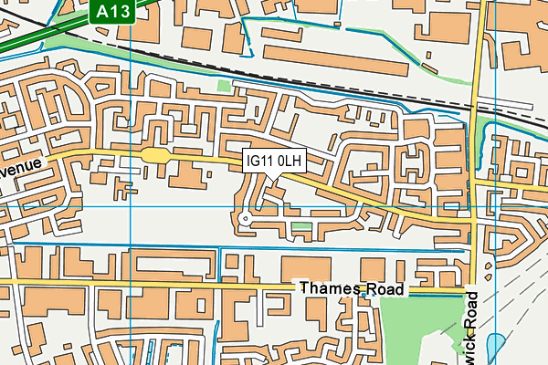 IG11 0LH map - OS VectorMap District (Ordnance Survey)