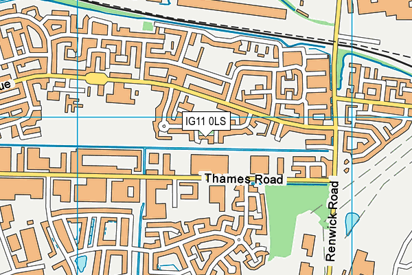 IG11 0LS map - OS VectorMap District (Ordnance Survey)