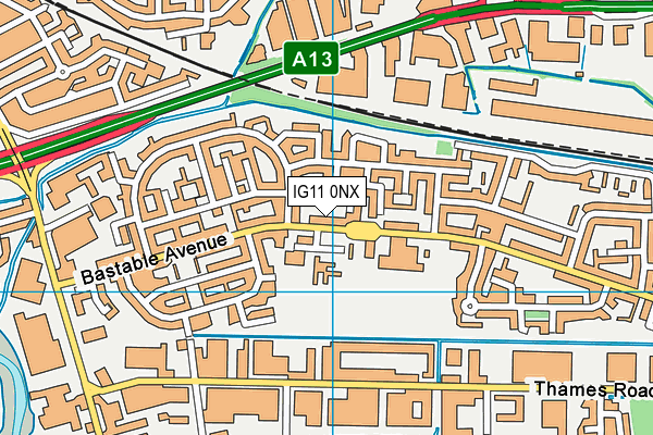 IG11 0NX map - OS VectorMap District (Ordnance Survey)