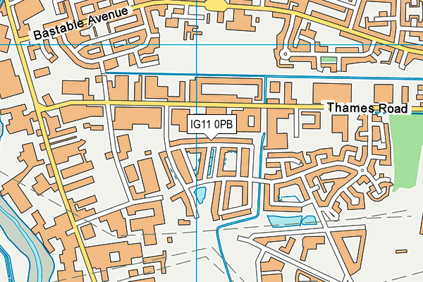 IG11 0PB map - OS VectorMap District (Ordnance Survey)