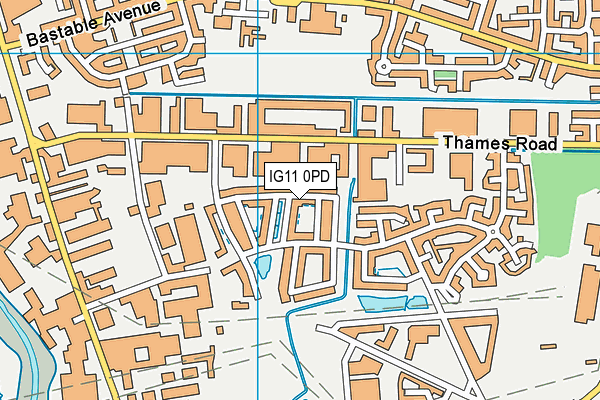 IG11 0PD map - OS VectorMap District (Ordnance Survey)