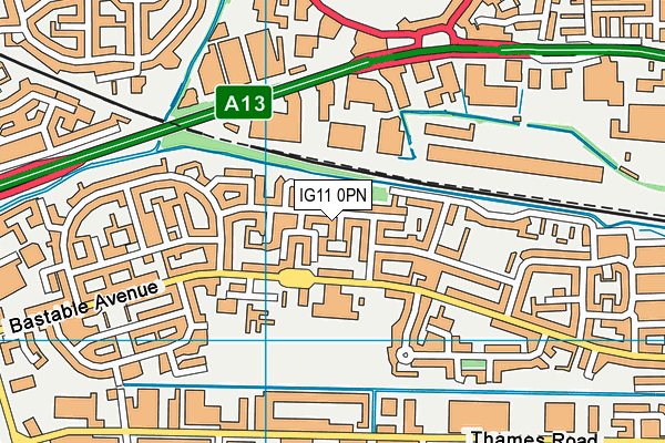 IG11 0PN map - OS VectorMap District (Ordnance Survey)