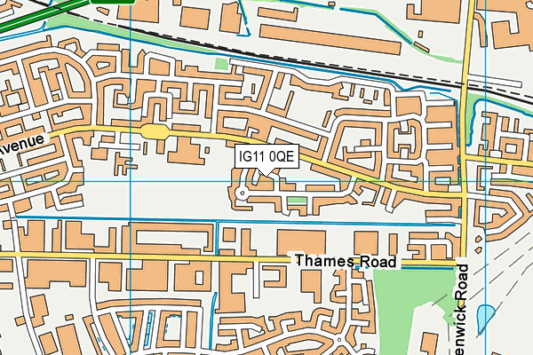 IG11 0QE map - OS VectorMap District (Ordnance Survey)