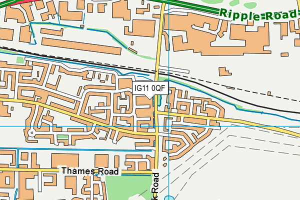 IG11 0QF map - OS VectorMap District (Ordnance Survey)
