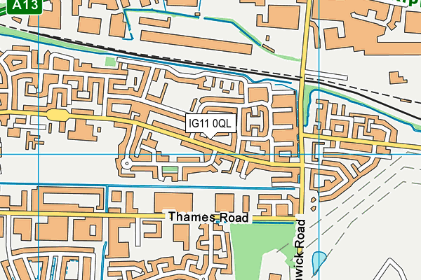 IG11 0QL map - OS VectorMap District (Ordnance Survey)