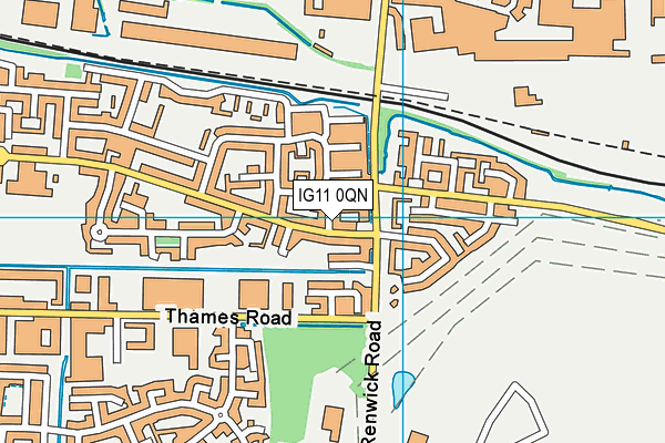 IG11 0QN map - OS VectorMap District (Ordnance Survey)