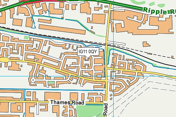 IG11 0QY map - OS VectorMap District (Ordnance Survey)