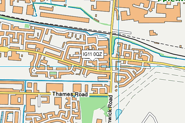 IG11 0QZ map - OS VectorMap District (Ordnance Survey)