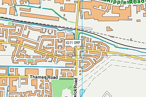IG11 0RF map - OS VectorMap District (Ordnance Survey)