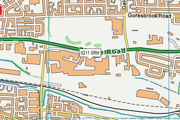IG11 0RH map - OS VectorMap District (Ordnance Survey)