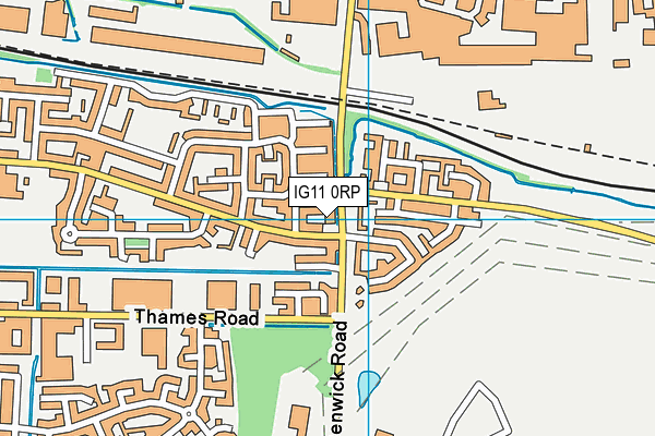 IG11 0RP map - OS VectorMap District (Ordnance Survey)