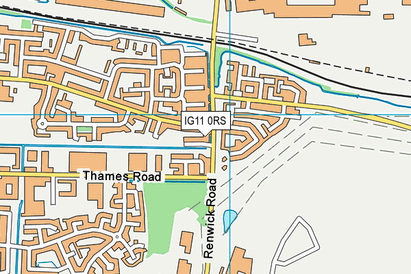 IG11 0RS map - OS VectorMap District (Ordnance Survey)