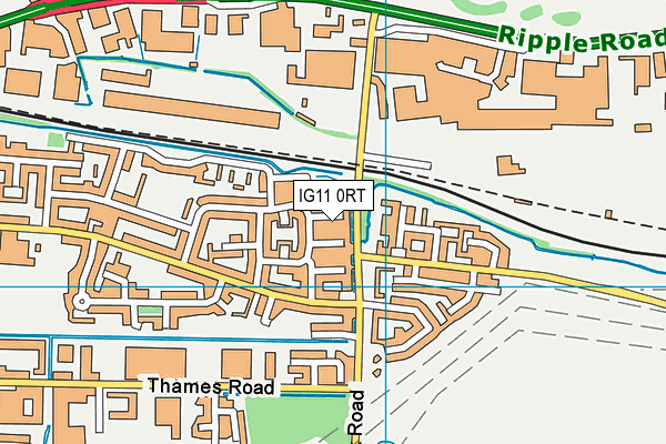 IG11 0RT map - OS VectorMap District (Ordnance Survey)