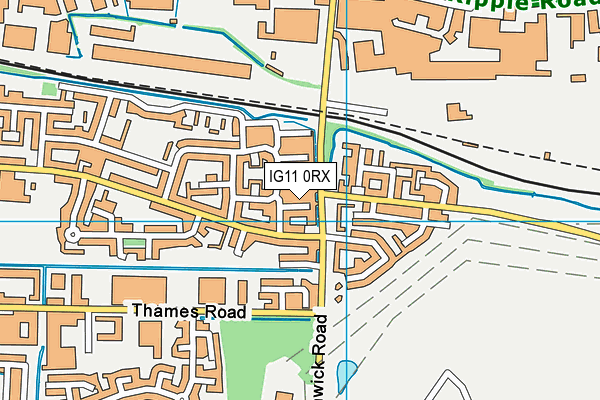 IG11 0RX map - OS VectorMap District (Ordnance Survey)