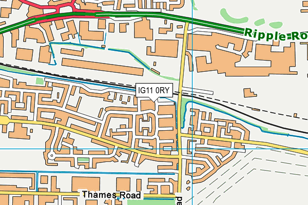 IG11 0RY map - OS VectorMap District (Ordnance Survey)