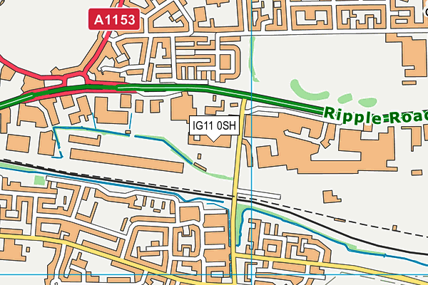 IG11 0SH map - OS VectorMap District (Ordnance Survey)